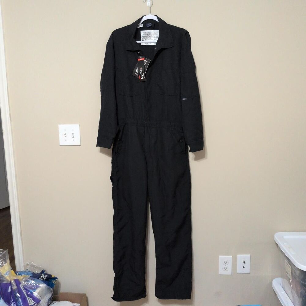 Black Nomex Essential Work Coveralls With Pockets